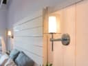 Modern Glass Wall Light Chrome Clear Glass Shade IP44 H3098 with G9 LED 5w Warm White