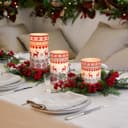 Set Of 3 USB Rechargeable LED Wax Christmas Reindeer Flameless Candles With Remote Control WAX04
