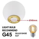 Modern Vintage Brass Table Lamp Frosted Globe Glass Shade H3139