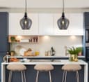 Modern Vintage Ceiling Smoked Grey Glass Pendant Lamp H3129
