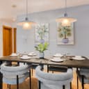 Modern Ceiling Pendant Light Grey Frosted Glass H3130