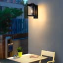 Outdoor Dusk Till Dawn Wall Light Black Glass Diffuser Lantern ZLC370DTD with LED 4w Warm