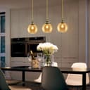 Vintage 3 Lights Ceiling Pendant Lamp Cluster Mini Glass Globe Shades Gold H3133