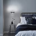 9w LED Wall Light Brushed Chrome Opal Diffuser Cool White 6000K H3038