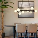 Modern Ceiling Black Circular Bar Pendant Light Globe Frosted Glass Lamp Shades K402 with G9 LED