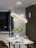 Modern 40W LED 2 Ring Ceiling Pendant Light Gold Round Chandelier 3 CCT K404