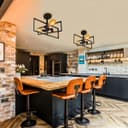 Modern Rectangular Black Ceiling Pendant Light 3 Light Semi Flush H3122