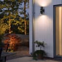 Black Outdoor Double Wall Light Adjustable IP54 External Directional Spot Lamp