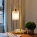 Modern Vintage Antique Brass Table Lamp Frosted Glass Shade T508