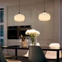 Oval Globe Ceiling Pendant Light Ribbed Opal Glass Lamp Shade K416