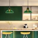 Industrial Smoked Green Glass Ceiling Pendant Light Bowl Lamp Shade K422