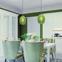 Vintage Ceiling Crackle Green Mosaic Glass Pendant Light K424