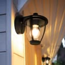 Outdoor Downward Wall Light Black Lantern Clear Diffuser IP44 ZLC381