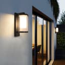 Outdoor Black Cylindrical Wall Light Lantern Glass Lamp Shade Frosted Diffuser ZLC379 with 4w LED Warm