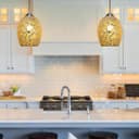 Vintage Ceiling Crackle Yellow Mosaic Glass Pendant Light K418
