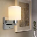 Modern Indoor Chrome Frosted Glass Wall Light with Switch BW16