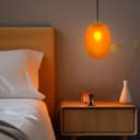 Modern Brass Ceiling Pendant Light Orange Textured Glass Lamp Shade K448