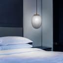 Modern Brass Ceiling Pendant Light Grey Textured Glass Lamp Shade K449