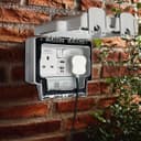 13A 2 Gang Weatherproof Double Outdoor RCD Switched DP Socket IP66 Grey ODSRCD1