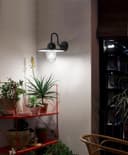 Traditional Outdoor Wall Light Down Lantern Black with Glass Diffuser ZLC087