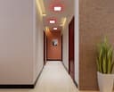 18w Square LED Ceiling Light Cool White with Red Ambient Ring Surface Mount 