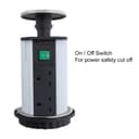 Stainless Steel Top Pop Up Socket With 2 USB Charging Port 3 Plug Sockets