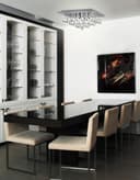 Modern Elegant Square Chandelier Ceiling Light Crystal Droplets Chrome Base 