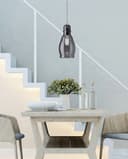 Smoke Grey Glass Ceiling Light Shade Pendant Chrome Modern Retro Vintage 