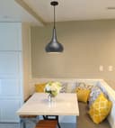Droplet Modern Ceiling Pendant Light Grey Dark Pewter Metal Shade M0145