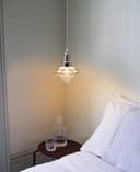 Retro Glass Diamond Shape Chrome Ceiling Pendant Light M0184