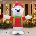 4ft LED Outdoor Inflatable Polar Bear Illuminated Plug In