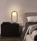 Modern Retro Opaque Globe Black Table Lamp H3008