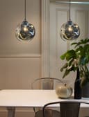 Modern Melting Glass Globe Ceiling Pendant Light Lava Shade Smoked Grey Black Nickel H3013