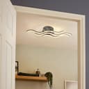 Modern LED Ceiling Chrome 3 Strip Light Warm White 20W Semi Flush H3015