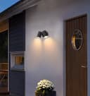 Modern 11W LED Outdoor Twin Garden Wall Light Black Warm White ZLC346B