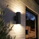 Modern 11W LED Double Outdoor Wall Light Black Warm White ZLC347B