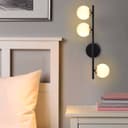 Modern Indoor Frosted Glass Globe Scone Matte Black 3 Light Wall Light H3087 With LED G9 Warm White