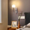 Modern Indoor Frosted Glass Globe Scone Chrome Wall Light H3078 With LED G9 Warm White