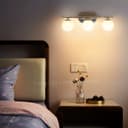 Modern Indoor 3 Frosted Glass Globe Scone Chrome Wall Light H3080 With LED G9 Warm White