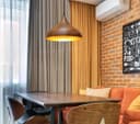 Modern Ceiling Pendant Dome Metal Wood Grain Finish Light H3063