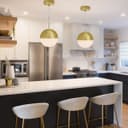 LED Ceiling Gold Glass Globe Pendant Light CCT Natural Cool Warm White H3109