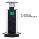 Silver Top Power Tower Pop Up Socket With 2 USB Charging Port 3 Plug Sockets P8083