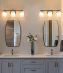 Modern Indoor 3 Frosted Glass Sconce Chrome IP44 Wall Light H3093 With LED G9 Warm White