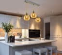 Vintage 3 Lights Ceiling Pendant Lamp Cluster Mini Glass Globe Shades Gold H3133