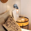 Ribbed Glass Single Wall Light Polished Chrome Slim Side IP44 H3136