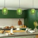 Vintage Ceiling Crackle Green Mosaic Glass Pendant Light K424