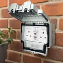 13A 2 Gang Weatherproof Double Outdoor RCD Switched DP Socket IP66 Grey ODSRCD1