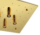 Modern Square Chandelier Crystal Droplets Gold Effect Base M0142 with 4 x 3w G9 WW