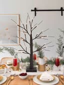 LED Indoor Christmas Brown Tree Miniature 60cm Mains And Battery Operated TREE01