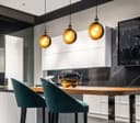 Industrial Vintage Brass Half Scone Pendant Light H3017